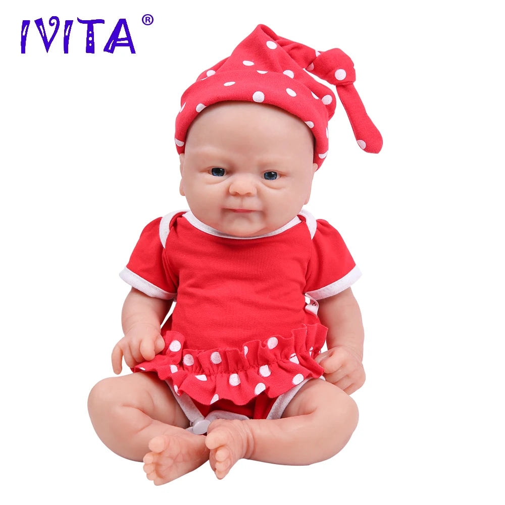 IVITA  Full Body Silicone Bebe Reborn Doll, Soft Lifelike Baby, DIY Blank Toys Realistic Girl Baby Dolls for Children