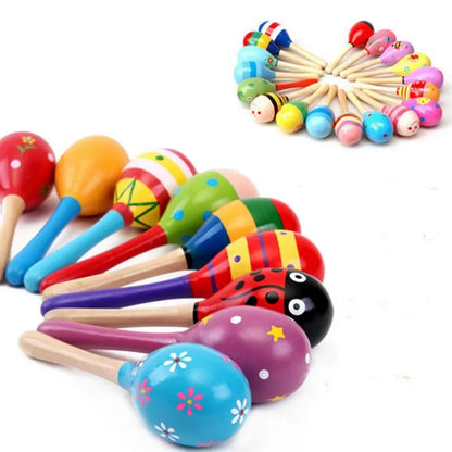 Large Montessori Baby Toy Wooden Colorful Musical Instrument Rattle Shaker Sand Children Early Learning Toys