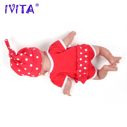 IVITA  Full Body Silicone Bebe Reborn Doll, Soft Lifelike Baby, DIY Blank Toys Realistic Girl Baby Dolls for Children
