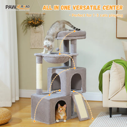 Large Cat Tree for Indoor Cats Multi-Level Cat Tower with Spacious Condos Scratching Pad Kitten House Accessories Cat Toys