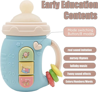 Baby 18M+Cute Bottle Illuminates Music Baby Ringing Soothing Toy Early Learning Education Toy Girl Baby Boy Birthday Gift Toy