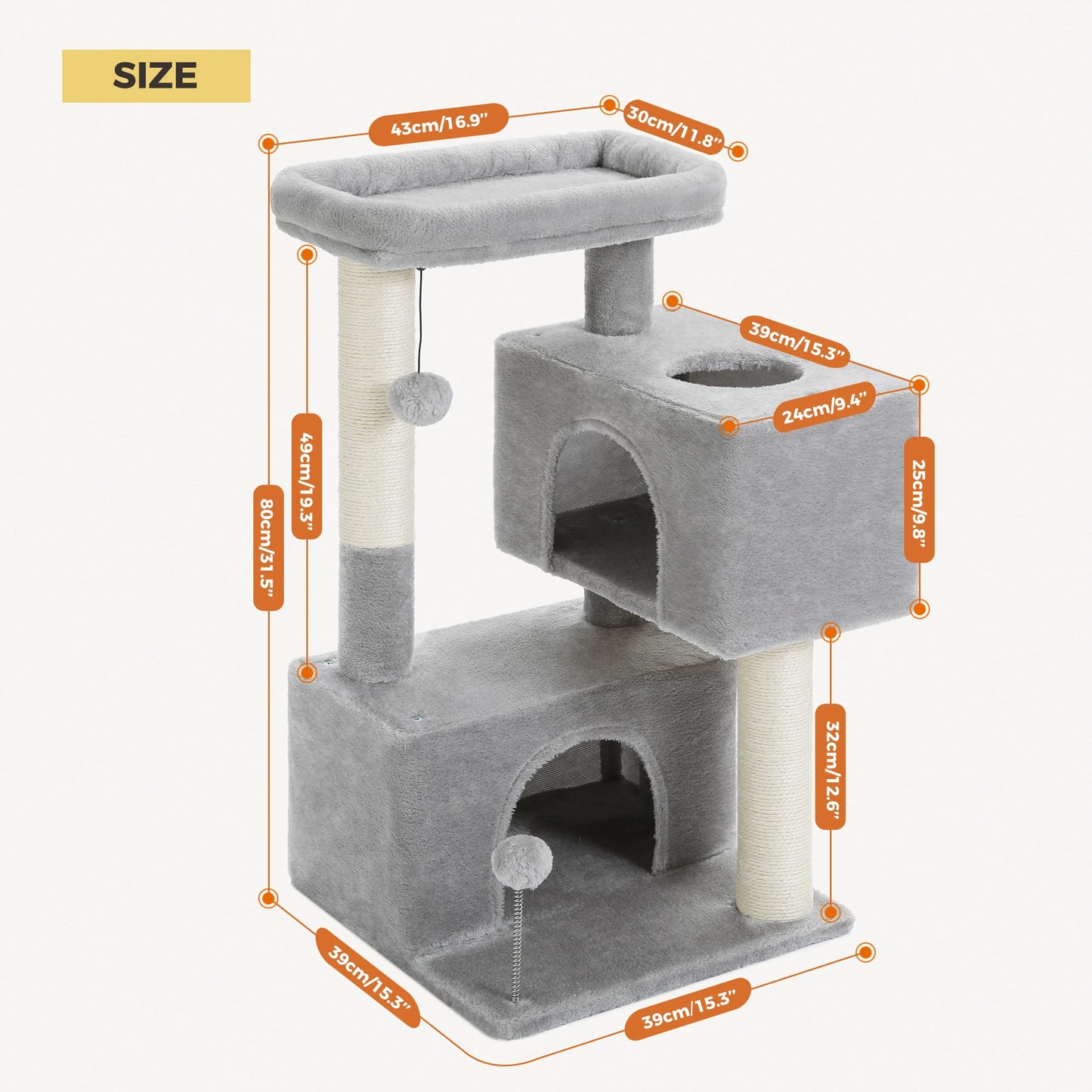 Large Cat Tree for Indoor Cats Multi-Level Cat Tower with Spacious Condos Scratching Pad Kitten House Accessories Cat Toys