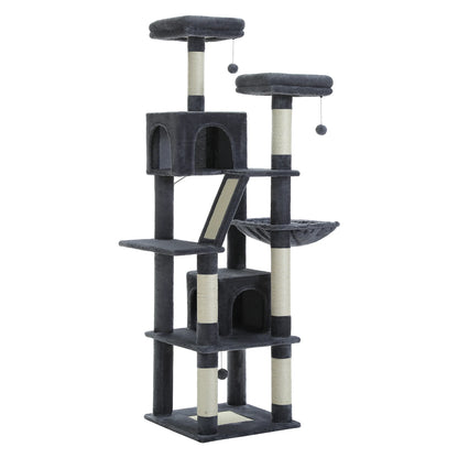 Large Cat Tree Tall Cat Tower for Indoor Cats Multi-Level Plush Cat Condo with Scratching Posts Scratching Boards