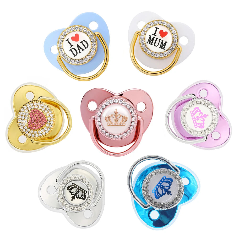 Newborn Pacifier BPA Free Infant Nipple, New Born Pacifiers For Babies I Love Mum Dad