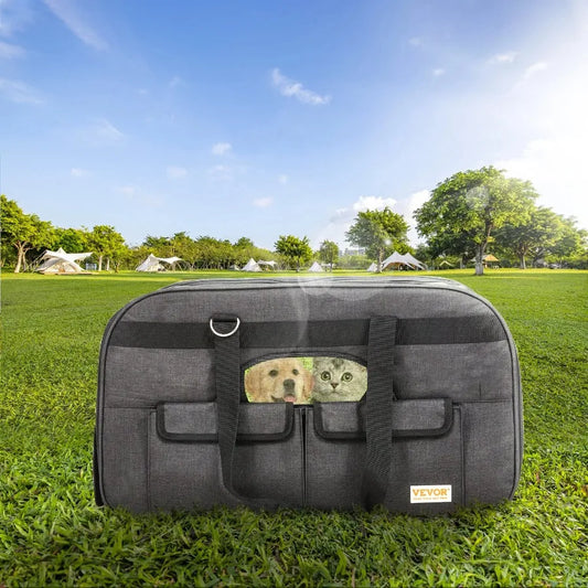 Cat Carrier with Wheels, Rolling Pet Carrier with Telescopic Handle and Shoulder Strap, Dog Carrier with Wheels