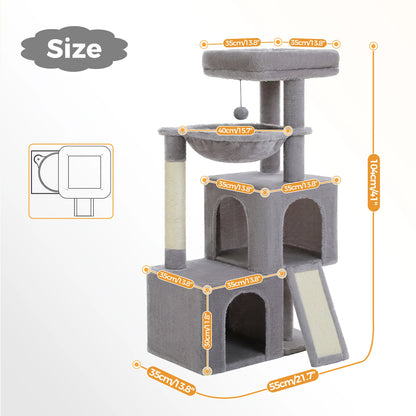 Large Cat Tree for Indoor Cats Multi-Level Cat Tower with Spacious Condos Scratching Pad Kitten House Accessories Cat Toys
