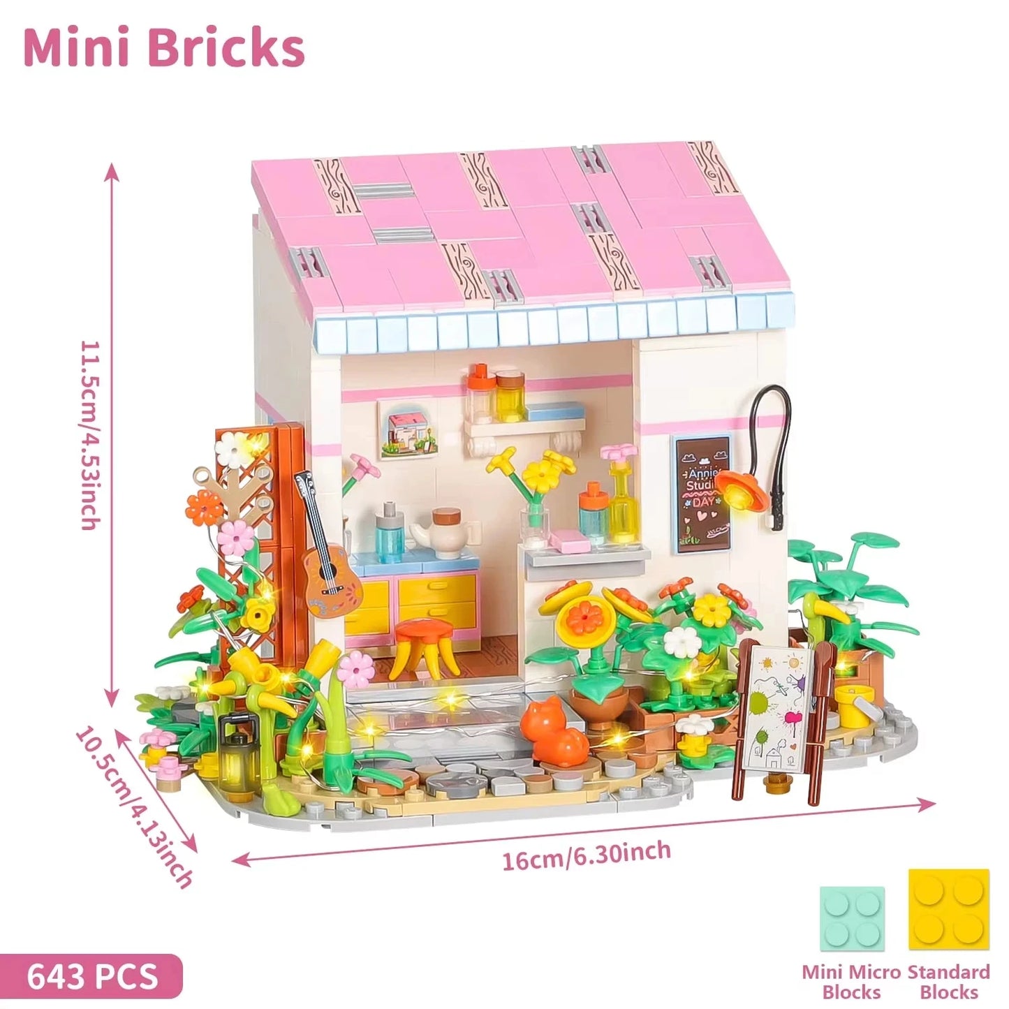 Annie's Studio Model Building Blocks Set - Mini Simulated House Blocks, STEM Educational Toy for Children