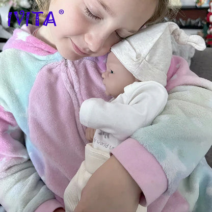 IVITA  Full Body Silicone Bebe Reborn Doll, Soft Lifelike Baby, DIY Blank Toys Realistic Girl Baby Dolls for Children