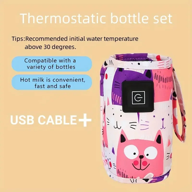 USB liquid Warmer, Travel Stroller Insulated Bag, Nursing Bottle Heater, Portable Bottle Feeding Warmer, Christmas, Hallowee